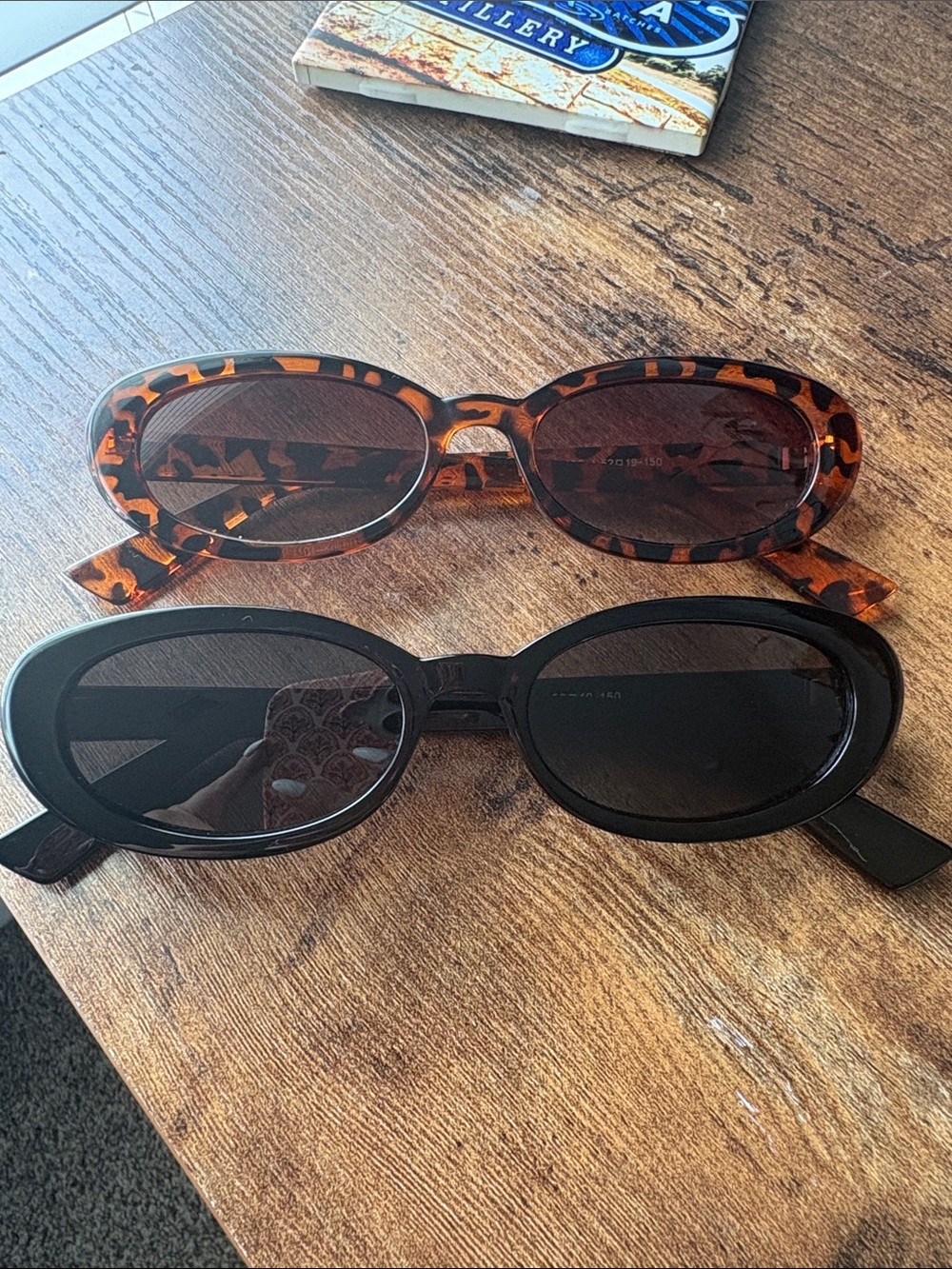 Set of Two Oval Sunglasses — Tortoise & Black